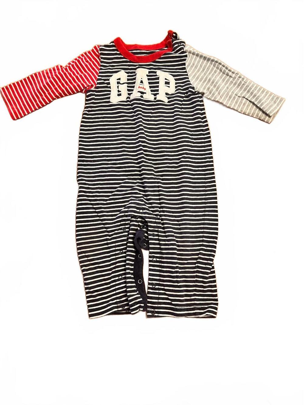 GAP Baby 6-12 Months Striped Cotton One-Piece Romper